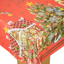 Santa Grotto Red Vinyl Oilcloth Tablecloth