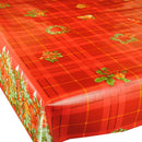 Tartan Christmas Border Vinyl Oilcloth Tablecloth