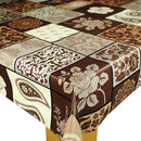 Mocha Choca Brown Vinyl Oilcloth Tablecloth