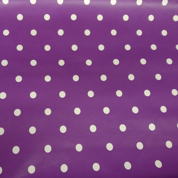 Purple Polka Dot Spot Vinyl Tablecloth