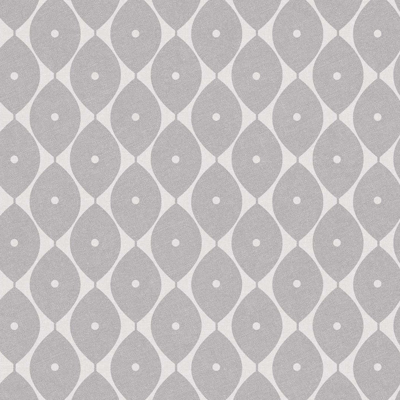 Modern Leaf Design Grey Vinyl Oilcloth Tablecloth
