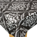 Bold Damask Black and Silver Vinyl Oilcloth Tablecloth