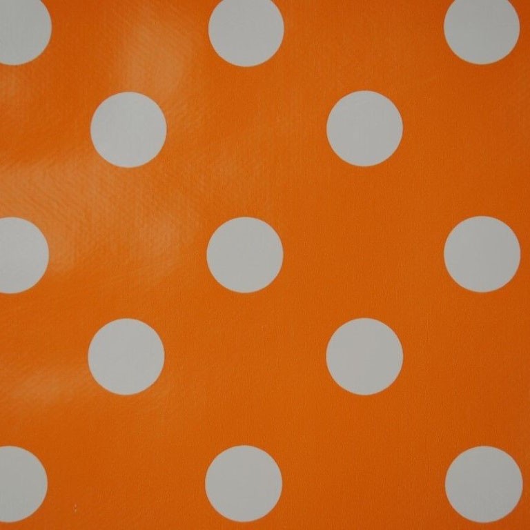 Orange Spot Vinyl Tablecloth