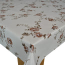 Shabby Trailing Rose Taupe Vinyl Tablecloth