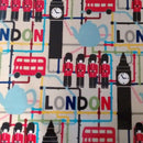 Square Wipe Clean Tablecloth  PVC Oilcloth 132cm x 132cm London Multi
