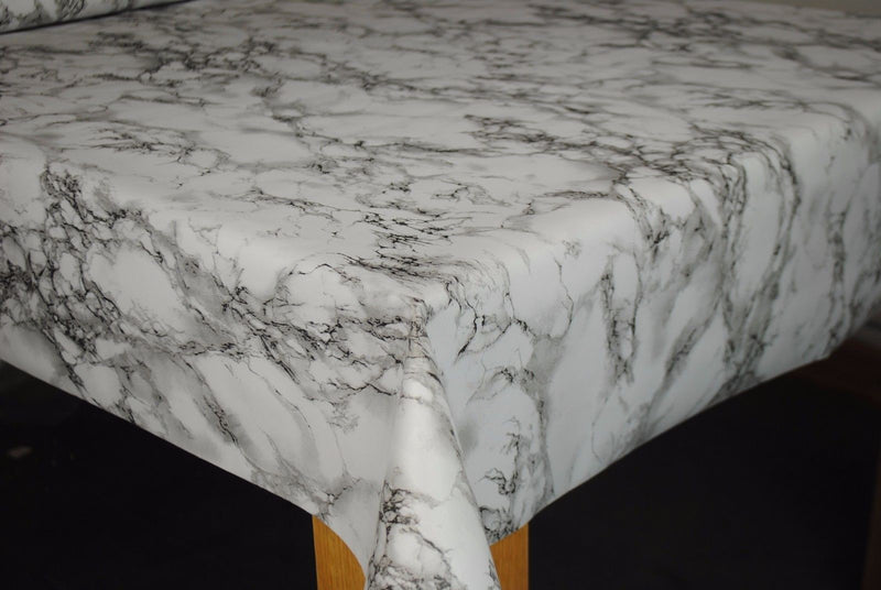 Marble Granite Effect Grey Vinyl Oilcloth Tablecloth