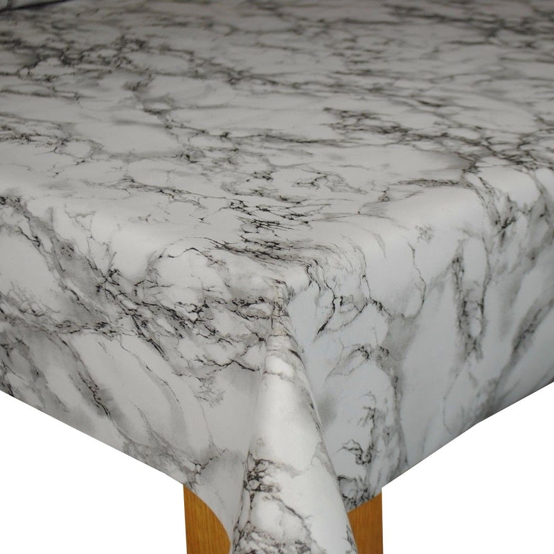 Marble Granite Effect Grey Vinyl Oilcloth Tablecloth
