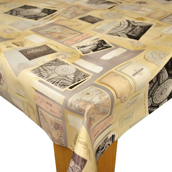 Dream Ticket  Holiday Maps Vinyl Oilcloth Tablecloth