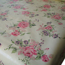 Shabby Chic Rose Vinyl Oilcloth Tablecloth