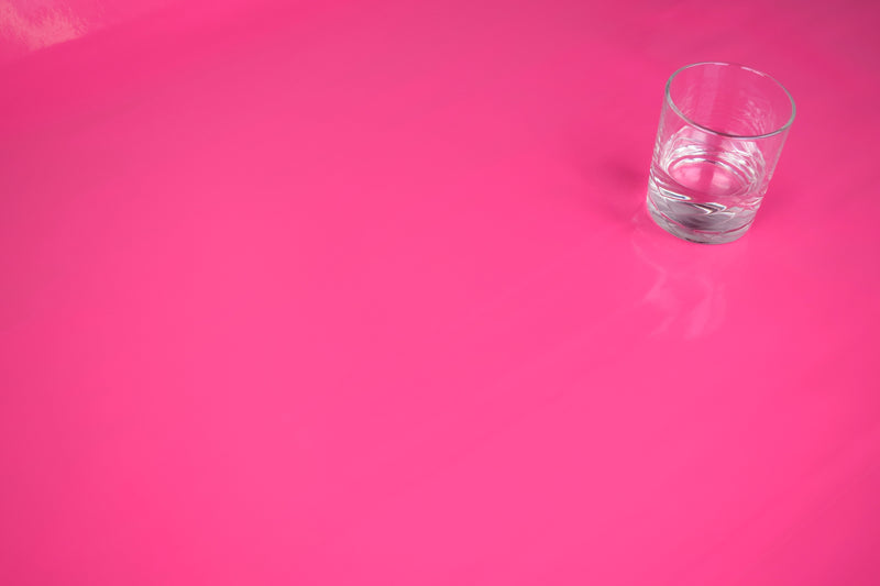 Round Wipe Clean Tablecloth Vinyl PVC 140cm Plain Pink