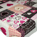 Love Heart Purple Vinyl Oilcloth Tablecloth