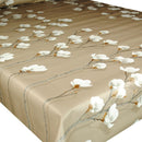 Magnolia Border Taupe Vinyl Tablecloth