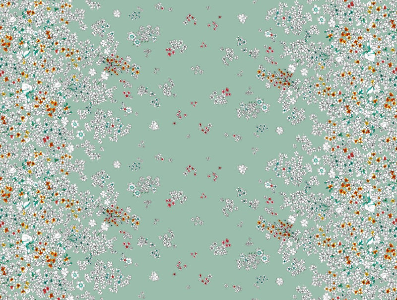Artist Flowers on Duckegg Vinyl Tablecloth