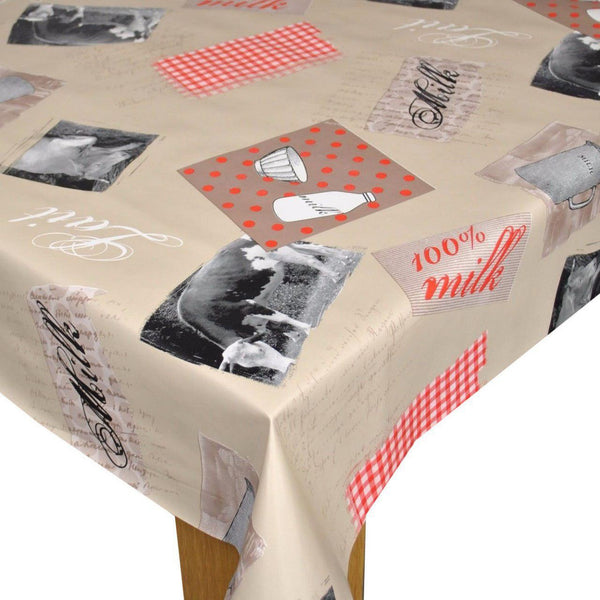 Dairy Farm Cow Milk Vinyl Oilcloth Tablecloth