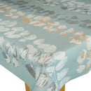 Leaf Stripe Duckegg Vinyl Oilcloth Tablecloth