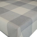 Maxine Grey Linen Check   Vinyl Oilcloth Tablecloth