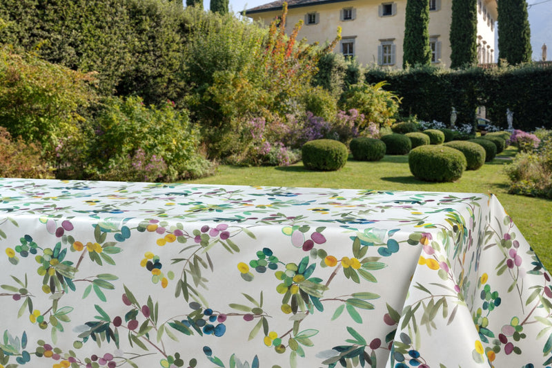 Abstract Olives Vinyl Oilcloth Tablecloth