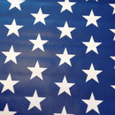 USA  White Stars on Navy Vinyl Oilcloth Tablecloth