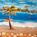 Seaside Border Vinyl Oilcloth Tablecloth