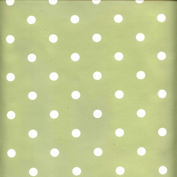 Sage Green Polka Dot PVC Wipe Clean Tablecloth