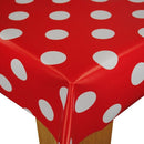 Hot Spot Bright Red Vinyl Oilcloth Tablecloth