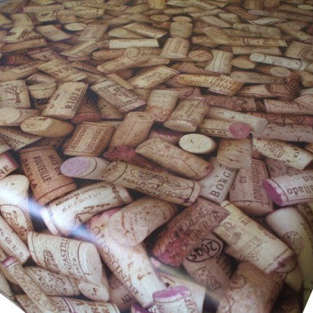 Wine Bottle Corks Vinyl Tablecloth