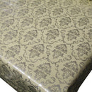 Regency Vanilla and Silver Vinyl Oilcloth Tablecloth