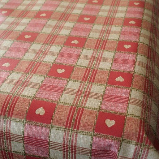 Sweetheart Check RED Vinyl Oilcloth Tablecloth