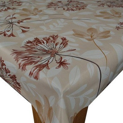 Agapanthus Beige Vinyl  Tablecloth