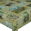 Natural Wildlife Beige  Vinyl Oilcloth Tablecloth