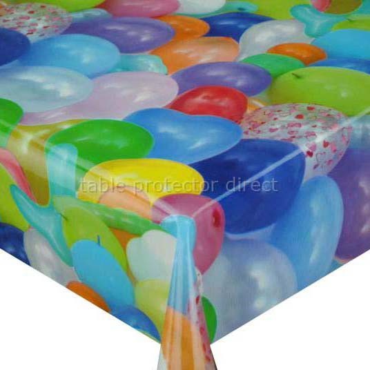 Balloons Party Vinyl Oilcloth Tablecloth