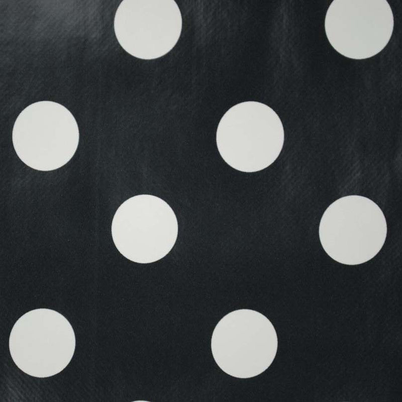 Black & White Smartie Spot Vinyl Oilcloth Tablecloth