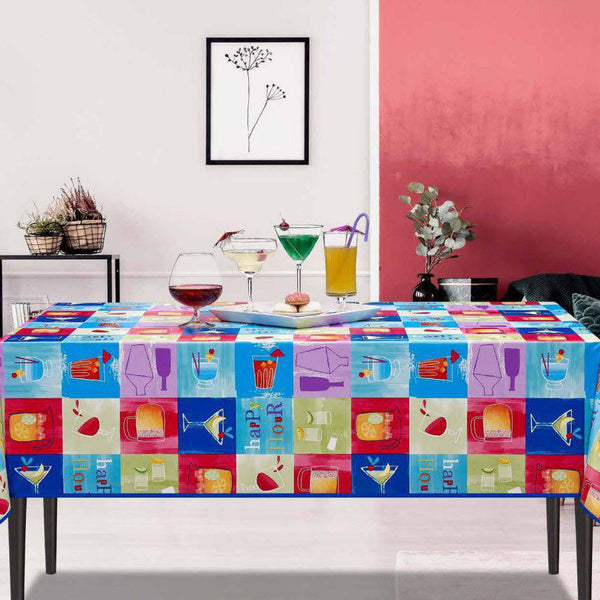 Happy Hour Bright Vinyl Oilcloth Tablecloth