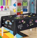 Chalkboard Black Vinyl Oilcloth Tablecloth