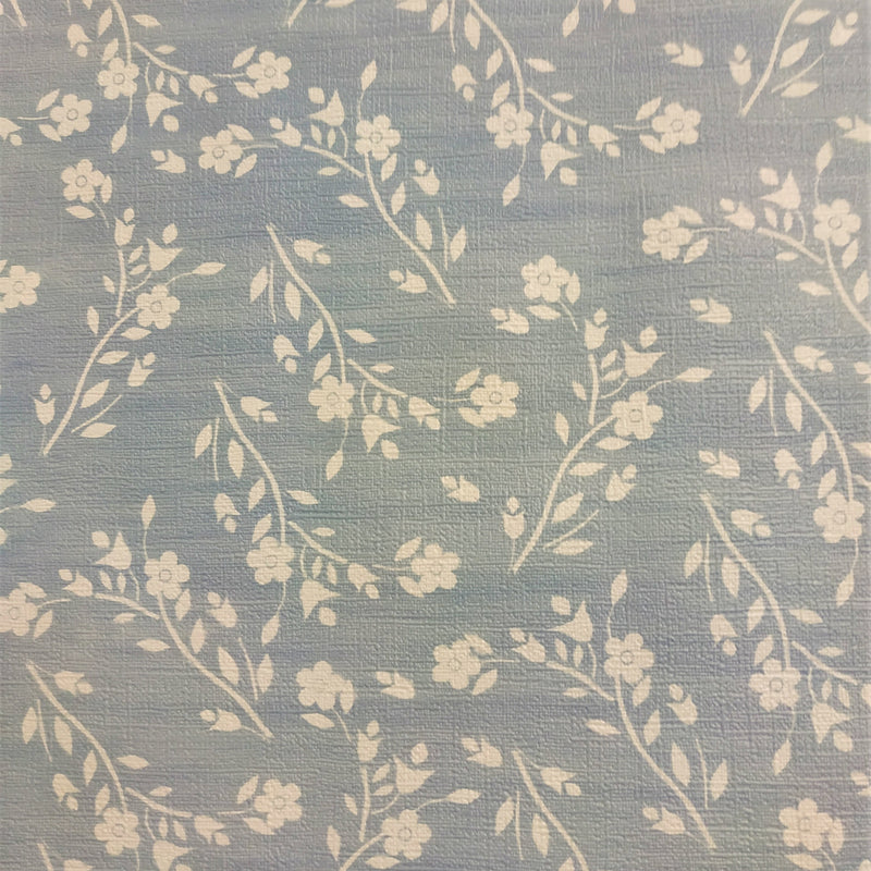 Hannah Blue Vinyl Oilcloth Tablecloth
