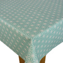 Duck Egg Geometric Triangle Vinyl Oilcloth Tablecloth