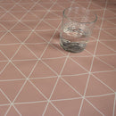 Pink Geometric Triangle Vinyl Oilcloth Tablecloth