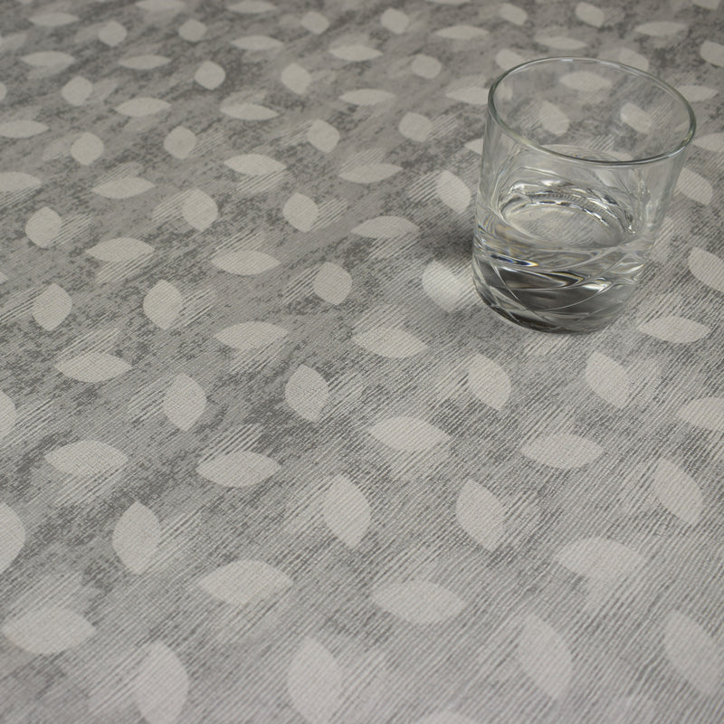 Grey Silver Geometric Lens Vinyl Oilcloth Tablecloth