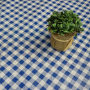 Blue Gingham Small Check Vinyl Oilcloth Tablecloth