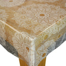 Mandala White on Clear Vinyl Oilcloth Tablecloth