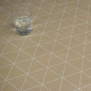 Beige Geometric Triangles Vinyl Oilcloth Tablecloth