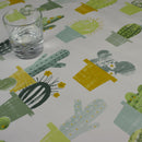 Cactus Green Multi Vinyl Oilcloth Tablecloth