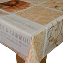 Dragonfly Butterfly Geometric Beige Vinyl Oilcloth Tablecloth