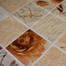 Dragonfly Butterfly Geometric Beige Vinyl Oilcloth Tablecloth