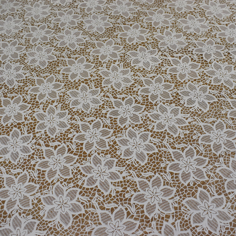 Precious White PVC Lace Vinyl Oilcloth Tablecloth