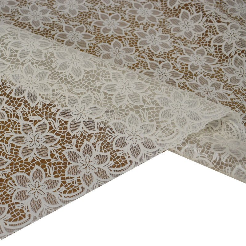 Precious White PVC Lace Vinyl Oilcloth Tablecloth