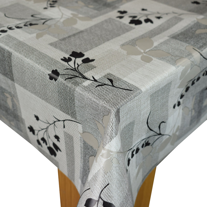 Bella Grey Vinyl Oilcloth Tablecloth