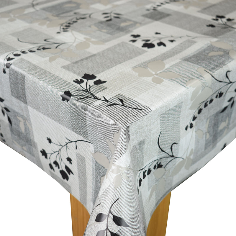 Bella Grey Vinyl Oilcloth Tablecloth