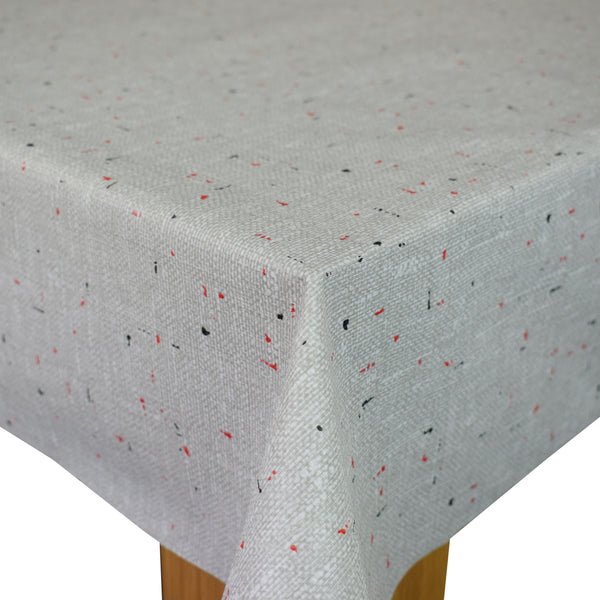 Grey Linen Look Multi Fleck Vinyl Oilcloth Tablecloth