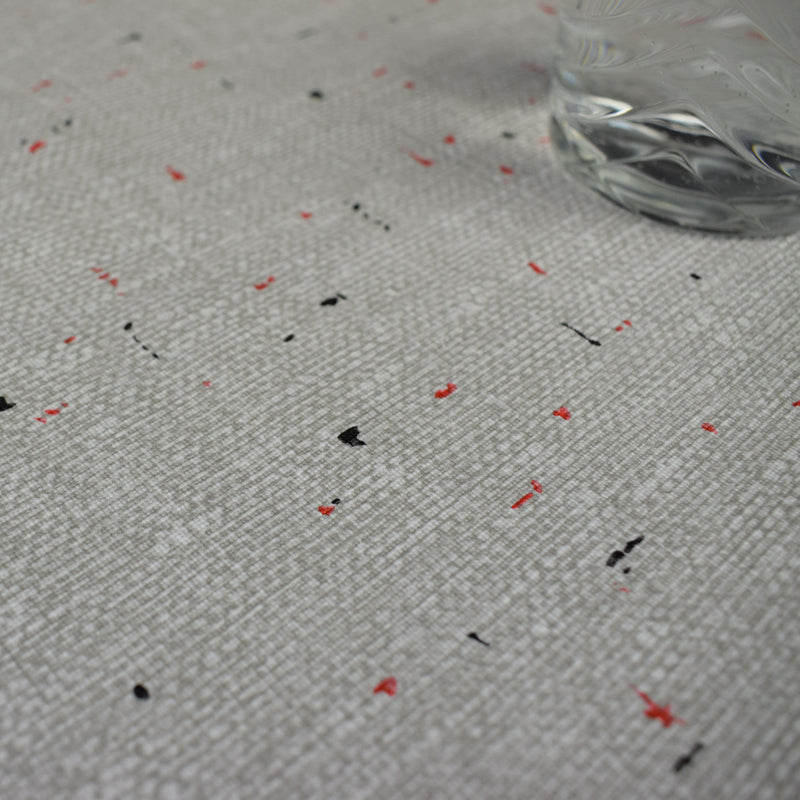 Grey Linen Look Multi Fleck Vinyl Oilcloth Tablecloth